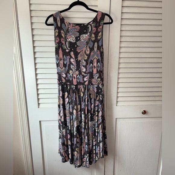 Anthropologie Maeve Leslie Surplice Midi Dress Paisley Print size Large - Picture 4 of 6
